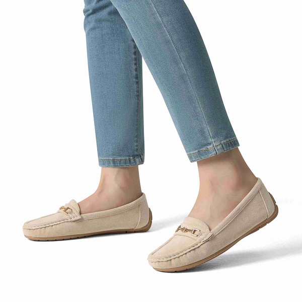 Classic Cozy Moccasin Loafers - KHAKI SUEDE - 1